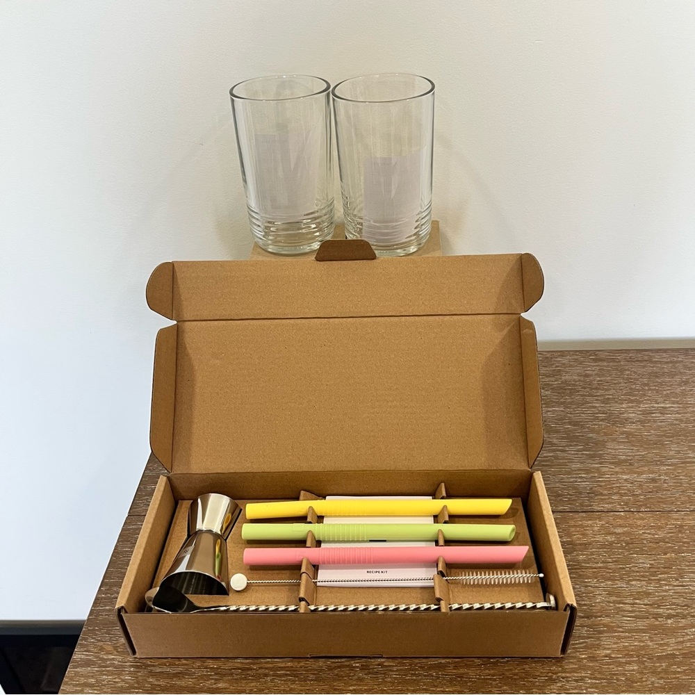 Nespresso Large Glasses and reusable straw set